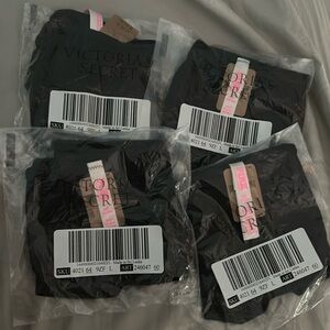 4 Victoria’s Secret PINK ribbed black bikini panties